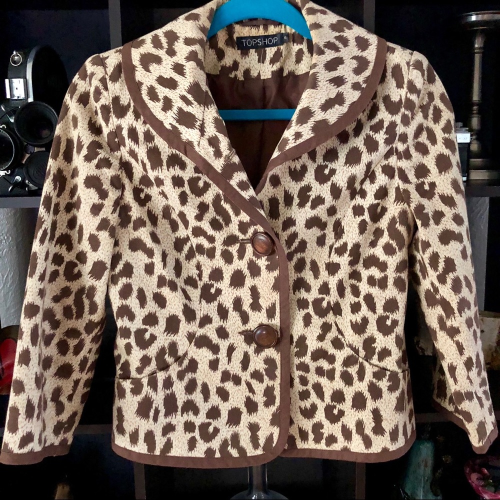 Topshop cheetah print jacket blazer
